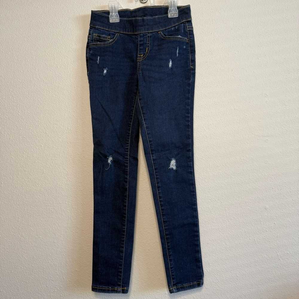 Cat & Jack Dark Blue Jeggings with Yellow Stitching